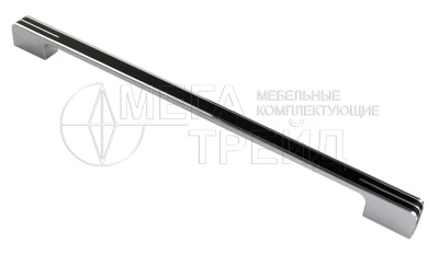 Мебельная ручка RS267CP/BL.4/384 (15) хром/черн 384мм БОЯРД