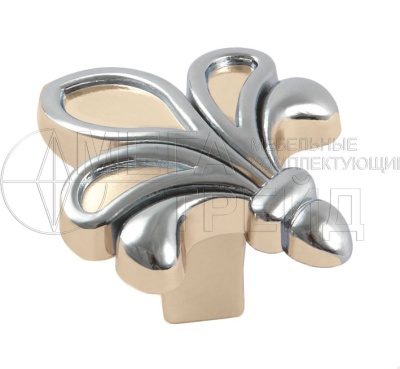 Мебельная ручка кнопка RC423CP/W.4 (40) БОЯРД