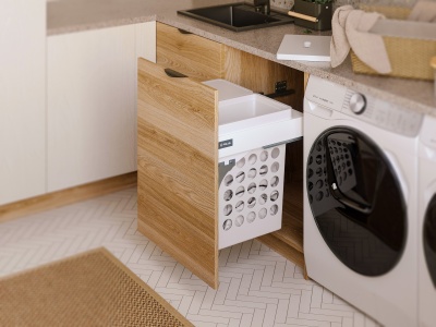 TE22.6696.05.013 Корзина для белья с крышкой 33л пластмассовая белая