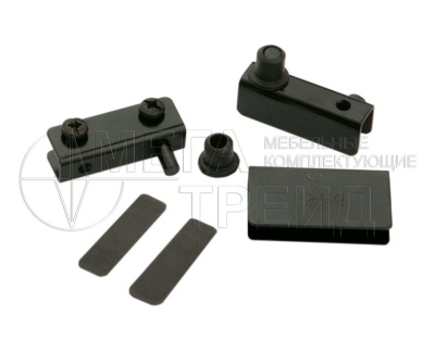 К-т петель для 1 стекл. дв. без сверл.черн. HG001/Bl (100)