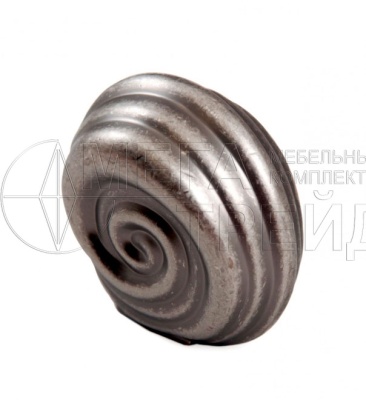Мебельная ручка кнопка RC418BAZ.4 (25) Чернёный старинный цинк БОЯРД