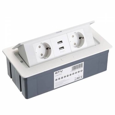 Удлинитель настольный SOFT,  AE-PBSUC2GS-10, 2хUSB белый (GTV)  Заказ Удлинитель настольный SOFT,  AE-PBSUC2GS-10, 2хUSB белый (GTV)  Заказ