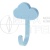 Крючок мебельный WM-CLOUD облако, синий GTV Крючок мебельный WM-CLOUD облако, синий GTV