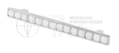 Мебельная ручка RS420CP/CrW.4/128 хром/кристалл/белый БОЯРД