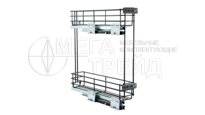 Бутылочница Bellissimo KR08/1/3/150/R 150мм правая с доводчиком графит BOYARD Бутылочница Bellissimo KR08/1/3/150/R 150мм правая с доводчиком графит BOYARD