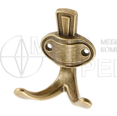 Крючок мебельный CORUNA, маленький, старое золото GTV