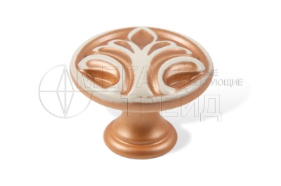 Мебельная ручка кнопка RC502W/G.1 MADONNA W-Белый, G-Золото