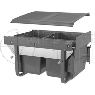 Сегрегатор для модуля 450мм(2x15L)антрацит,с креплением фасада, с доводчиком  (в312мм,ш395мм,г490мм) GTV