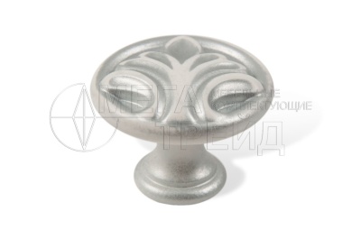 Мебельная ручка кнопка RC502W/S.1 MADONNA W-Белый, S-Серебро