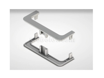 Комплект заглушек к алюминиевому С-образному профилю, арт.339695-001 (серые, полые, пластик)