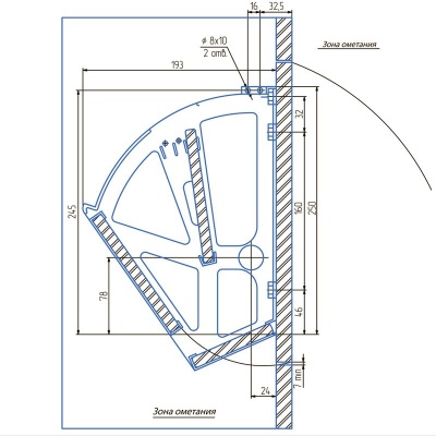 Мех-м для обувных полок черный GTV