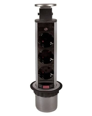 Удлинитель выдвижной 3 розетки (Schucko), max 3500W, 250V, с проводом 1,8 с вилкой, черный Удлинитель выдвижной 3 розетки (Schucko), max 3500W, 250V, с проводом 1,8 с вилкой, черный