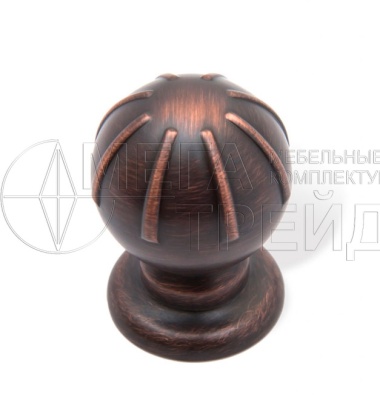 Мебельная ручка кнопка RC308BAC.4 (25) Брашированная старинная медь БОЯРД