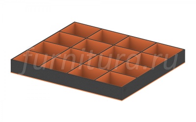 TE36.9001.46.BN4 Вклад А2 520 большой для аксессуаров черный/оранжевый экокожа/ткань