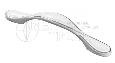 Мебельная ручка RS470CP/W.3/96 (30) хром/белый Боярд