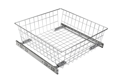 Корзина выдвижная 50II (450х460х100), белая на роликовых направляющих  KO-SRPR100-50-10