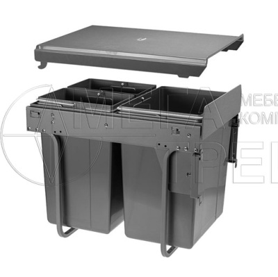 Сегрегатор для модуля 400мм (20L+2x10L)антрацит,с крепл. фасада с доводчиком (в430мм,ш345мм,г480мм) GTV