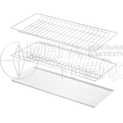 Посудосушитель с поддоном в модуль 600мм, с рамкой, белый