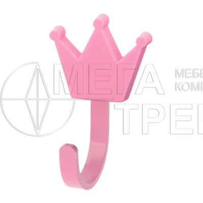 Крючок мебельный WM-CROWN корона, розовый GTV