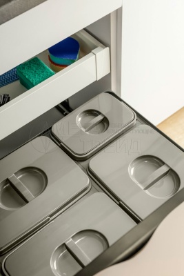 Комплект вёдер МУЛЬТИНО NEW 600 3х15L+1х7L с креплением, антрацит GTV