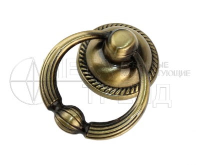 Мебельная ручка кнопка RC034AB.3 Старинная латунь БОЯРД