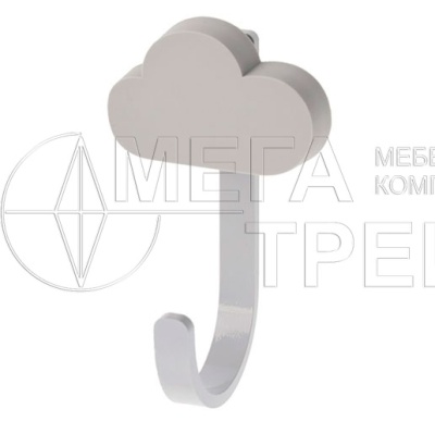 Крючок мебельный WM-CLOUD облако, серый GTV