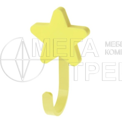 Крючок мебельный WM-STAR звезда, желтый GTV