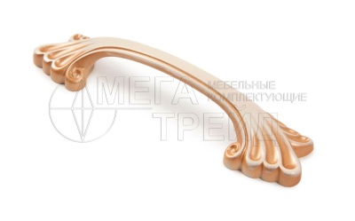 Мебельная ручка RS502W/G.1/96 MADONNA W-Белый, G-Золото 96мм