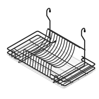 WE04.0015.01.799 Корзина сушилка на релинг 50 с поддоном металл лак черный