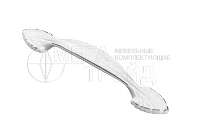 Мебельная ручка RS472CP/W.3/96 хром полированный/белый 96мм Боярд