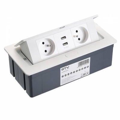 Удлинитель настольный SOFT 2 розетки AE-PBSUC2GU-10 (French) 2xUSB, белый, с проводом 1,5 метра Удлинитель настольный SOFT 2 розетки AE-PBSUC2GU-10 (French) 2xUSB, белый, с проводом 1,5 метра