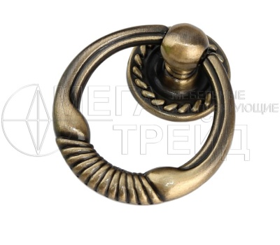 Мебельная ручка кнопка RC032AB.4 старинная латунь