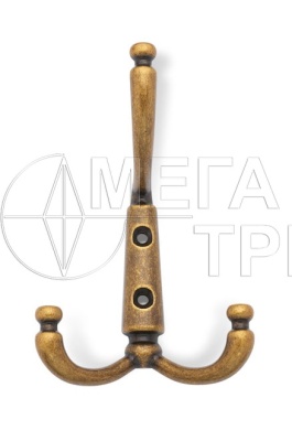 Мебельный крючок K350MAB.6 (6) Матовая старинная латунь БОЯРД