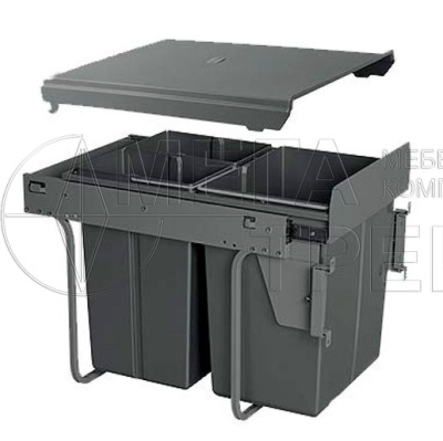 Сегрегатор для модуля 400 мм (20L+2x10L) антрацит, без крепления фасада, с доводчиком GTV