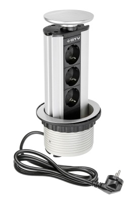 Удлинитель выдвижной ELITE 3 розетки AE-BPWE3GS-00KPC (Schucko) серый, с проводом 1,5 метра, крышка Удлинитель выдвижной ELITE 3 розетки AE-BPWE3GS-00KPC (Schucko) серый, с проводом 1,5 метра, крышка