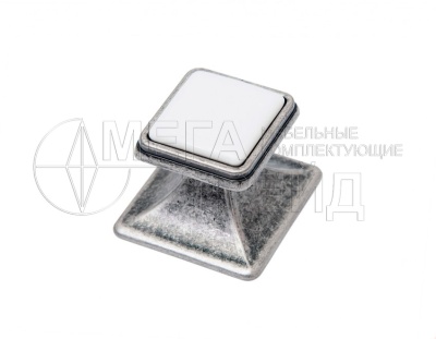 Мебельная ручка кнопка RC115BAZ.4/W (70) черн.стар.цинк БОЯРД