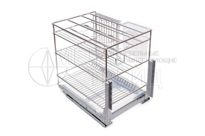 Выдвижная корзина 400мм с доводчиком на шариковых направляющих TRIO KR22/2/3/400 (1) Боярд