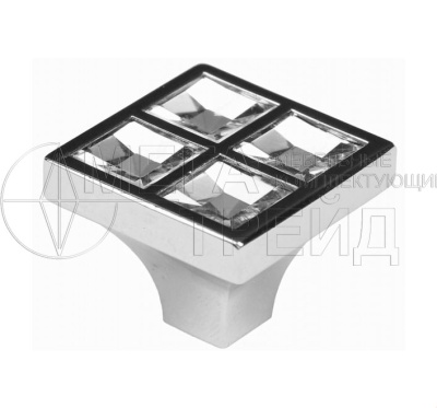 Ручка кнопка RC411CP.4 (45) хром полирован; со стразами БОЯРД