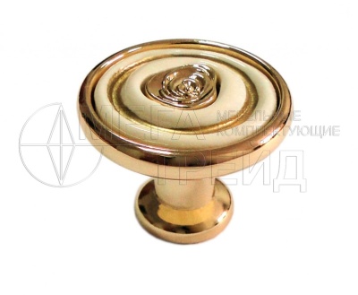 Мебельная ручка кнопка RC108GP.4/W (50) БОЯРД