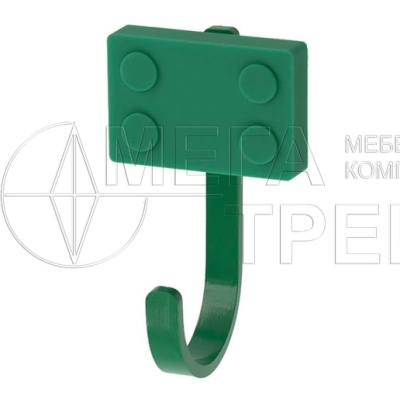 Крючок мебельный WM-BLOCK прямоугольник, зеленый GTV Крючок мебельный WM-BLOCK прямоугольник, зеленый GTV