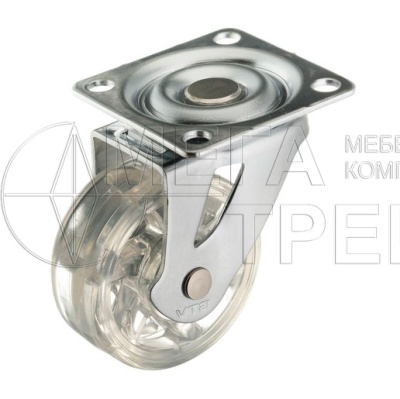 Колесо мебельное КМ-В050-00 прозрачное d-50 Колесо мебельное КМ-В050-00 прозрачное d-50