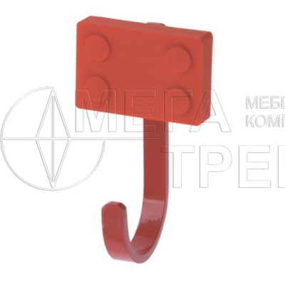 Крючок мебельный WM-BLOCK прямоугольник, красный GTV