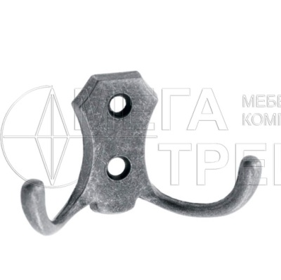 Крючок мебельный WZ-B0-K24-07 античное серебро GTV