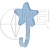 Крючок мебельный WM-STAR звезда, синий GTV, 72185668-353e-11ea-95d4-00155dfd5100